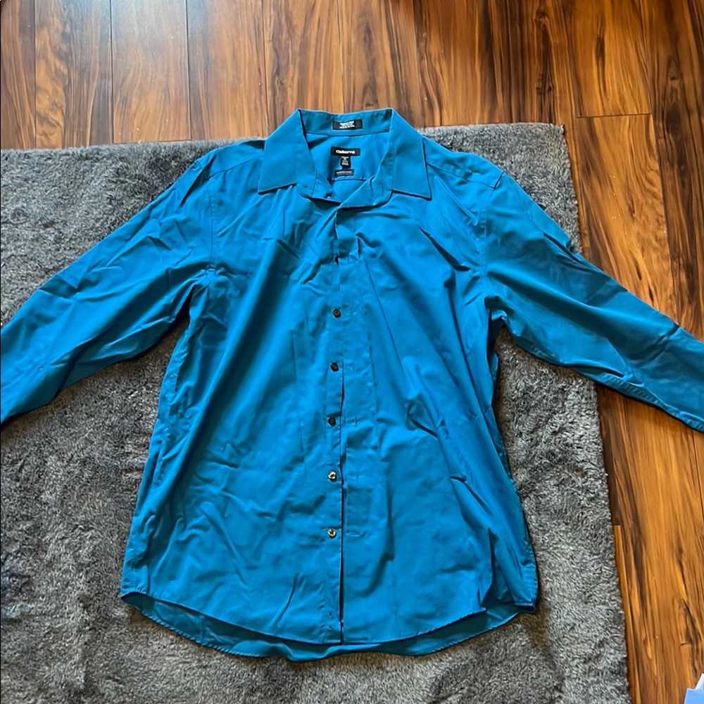 Claiborne Men's Casual Button Down Shirt - Blue
